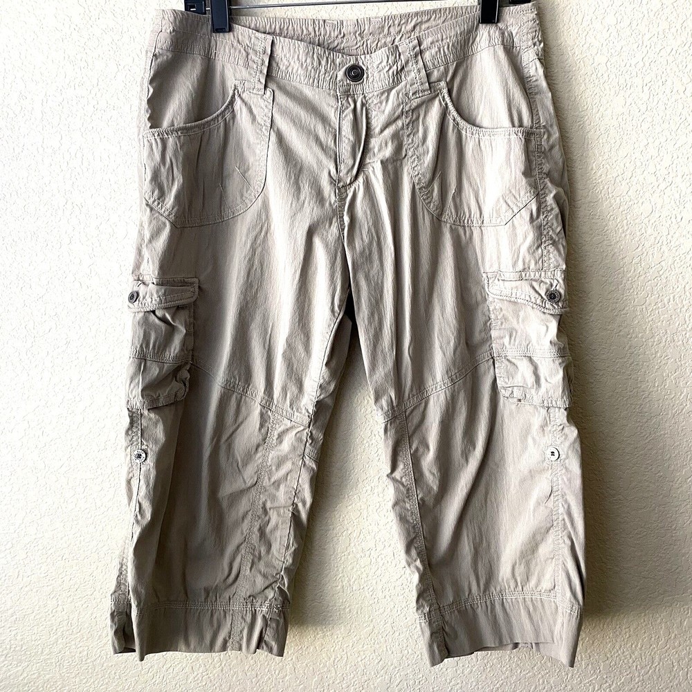 Kuhl Womens Splash Roll Up Hiking Convertible Capri Pants Khaki Size 10